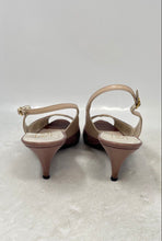 Load image into Gallery viewer, Bruno Magli Womens Pink Beige Leather Peep Toe Buckle Slingback Heels Size 8 B