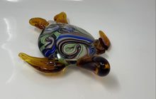 Load image into Gallery viewer, Dynasty Gallery Vinci Hand Fused Multicolor Glass Turtle Figurine Paperweight