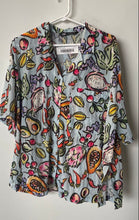 Load image into Gallery viewer, Zara Womens Multicolor Fruit Print Short Sleeve Collared Button-Up Shirt Size M