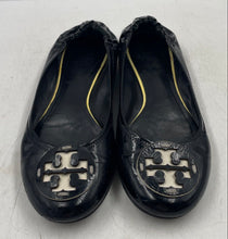 Load image into Gallery viewer, Authentic Tory Burch Womens Reva Black Patent Leather Ballet Flats Sz 8M Damaged
