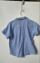 Load image into Gallery viewer, Zara Womens Blue And White Striped Print Short Sleeve Button-Up Shirt Size XS