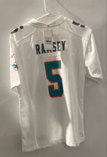 Load image into Gallery viewer, Nike Boys White Miami Dolphins Jalen Ramsey #5 Football-NFL Jersey Size L W/ Tag