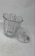 Load image into Gallery viewer, Studio Nova Clear Crystal Glass Ribbed Kitchenware Storage Lidded Cookie Jar