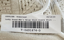 Load image into Gallery viewer, Lucky Brand Mens Beige Knitted Short Sleeve Regular Fit Button-Up Shirt Size L