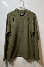 Load image into Gallery viewer, DKNY Womens Green Mock Neck Long Sleeve Cut Out Pullover Sweater Size L