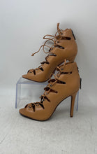 Load image into Gallery viewer, Schutz Womens Brown Leather Stiletto Heel Lace-Up Gladiator Sandals Size 6 B