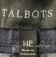 Load image into Gallery viewer, Talbots Womens Blue Sailor Side-Zip Wide-Leg Cropped Jeans Pants Size 14P