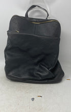 Load image into Gallery viewer, L.Credi Womens Black Leather Inner Pockets Adjustable Strap Shoulder Backpack