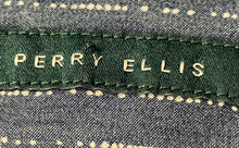 Load image into Gallery viewer, Perry Ellis Mens Blue Striped Print Cotton Long Sleeve Button-Up Shirt Size XL