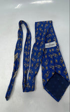 Load image into Gallery viewer, Valentino Mens Blue Printed Silk Adjustable Formal Designer Tie