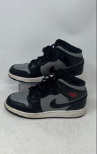 Load image into Gallery viewer, Nike Kids Air Jordan 1 Mid Black Gray Leather Lace-Up Sneaker Shoes Size 6Y