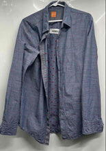 Load image into Gallery viewer, Hugo Boss Mens Blue Printed Long Sleeve Collared Button-Up Shirt Size XL