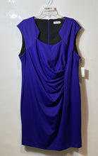 Load image into Gallery viewer, Calvin Klein Womens Royal Blue Sleeveless Back Zip Sheath Dress Size 20W W/Tag
