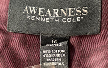 Load image into Gallery viewer, Kenneth Cole Mens Burgundy Long Sleeve Spread Collar Dress Shirt Size 16
