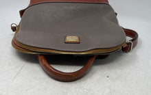Load image into Gallery viewer, Dooney & Bourke Womens Gray Brown Pebble Leather Bottom Studs Backpack
