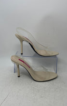 Load image into Gallery viewer, Zara Womens Clear Beige Stiletto Heel Slingback Sandals Size EUR 40
