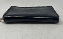 Load image into Gallery viewer, Michael Kors Womens Black Patent Leather Credit Card Slots Zip-Around Wallet