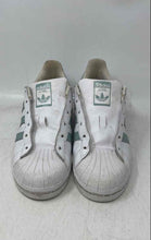 Load image into Gallery viewer, Adidas Womens Superstar Blue White Leather Lace-Up Sneaker Shoes Size 7.5