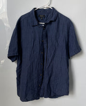 Load image into Gallery viewer, Banana Republic Mens Blue Striped Slim Fit Short Sleeve Button-Up Shirt Size XL