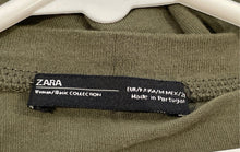 Load image into Gallery viewer, Zara Womens Green Short Sleeve Crew Neck Stretch Cropped T-Shirt Size Medium