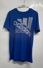 Load image into Gallery viewer, Adidas Boys Blue White Short Sleeve Crew Neck Pullover T-Shirt Size XL(18/20)