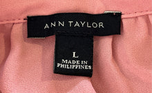Load image into Gallery viewer, Ann Taylor Womens Pink Sleeveless Split Neck Pleated Blouse Top Size Large
