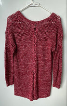 Load image into Gallery viewer, Lucky Brand Womens Red Long Sleeve Ribbed Hem Open Knit Pullover Sweater Size S
