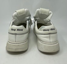 Load image into Gallery viewer, Authentic Miu Miu Womens White Leather Lace-Up Sneakers Shoes Size EUR 35.5 Worn