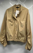 Load image into Gallery viewer, Zara Womens Khaki Cotton Long Sleeve Snap Front Bomber Jacket Size XL With Tag