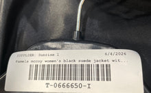 Load image into Gallery viewer, Pamela Mccoy Womens Black Suede Collared Open Front Jacket Size 1X With Tag