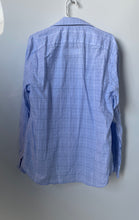 Load image into Gallery viewer, Tommy Hilfiger Mens Blue Printed Collared Slim-Fit Dress Shirt Size L 16-16.5