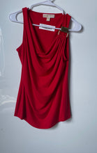 Load image into Gallery viewer, Michael Kors Womens Red Sleeveless Cowl Neck Blouse Top Size Small