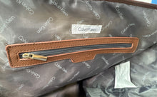 Load image into Gallery viewer, Calvin Klein Womens Beige Brown Monogram Print Top Handle Travel Tote Bag