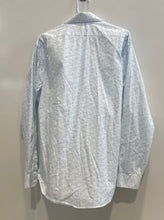Load image into Gallery viewer, Calvin Klein Mens Blue White Dotted Long Sleeve Slim Fit Dress Shirt Size Large