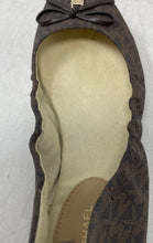Load image into Gallery viewer, Michael Kors Womens Juliette Brown Logo Print Slip-On Ballet Flats Size 8M