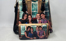 Load image into Gallery viewer, Womens Multicolor Patent Barack Obama Family Photo Satchel Handbag With Wallet