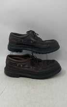 Load image into Gallery viewer, Timberland Mens Brown Leather Lace-Up Round Toe Boat Shoes Size 11M
