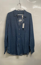 Load image into Gallery viewer, Perry Ellis Mens Blue Striped Print Cotton Long Sleeve Button-Up Shirt Size XL