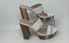 Load image into Gallery viewer, Charles David Womens Jinx White Leather Open Toe Slip-On Platform Heels Size 7M