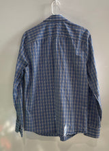 Load image into Gallery viewer, Perry Ellis Mens Blue Plaid Print Collared Long-Sleeve Button-Up Shirt Size S