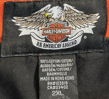 Load image into Gallery viewer, Harley-Davidson Mens Orange Black Cotton Collared Button-Up Shirt Size 2XL