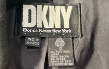 Load image into Gallery viewer, DKNY Womens Black Peak Lapel Long Sleeve Button Front Military Jacket Size 12