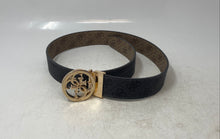 Load image into Gallery viewer, Guess Womens Black Gray Noelle Signature Print Adjustable Reversible Belt Size S