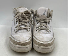 Load image into Gallery viewer, Authentic Nike Kids Air Jordan 3 Retro White Print Sneaker Shoes Sz 6.5Y Stained