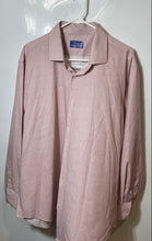Load image into Gallery viewer, Perry Ellis Mens Pink Long Sleeve Collared Slim Fit Stretch Dress Shirt Size XL