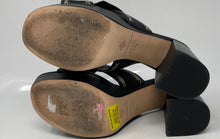 Load image into Gallery viewer, Antonio Melani Womens Black Slip-On Block Platform Sandals Size 9.5M