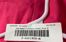 Load image into Gallery viewer, H&M Womens Fuchsia Cotton V-Neck Long Sleeve Pullover Mini Dress Size Medium