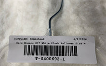 Load image into Gallery viewer, Zara Knit Womens Off White Long Sleeve Plush Cropped Pullover Sweater Size M