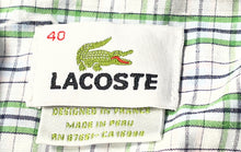Load image into Gallery viewer, Lacoste Mens Green Multicolor Plaid Short Sleeve Cotton Button-Up Shirt Size 40