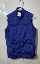 Load image into Gallery viewer, Paul & Shark Womens Blue Collared Sleeveless Zipped Pockets Vest Size M With Tag